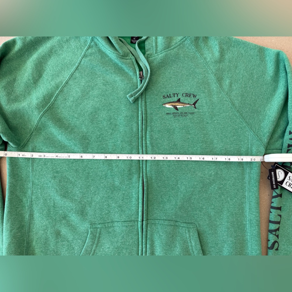 Salty Crew — Boyfriend Fit Green Full-Zip Hooded Sweatshirt — Size XL — NWT - Picture 11 of 16